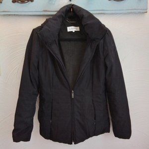 Calvin Klein Down Filled Coat with Hood Faux Fur Lined size S